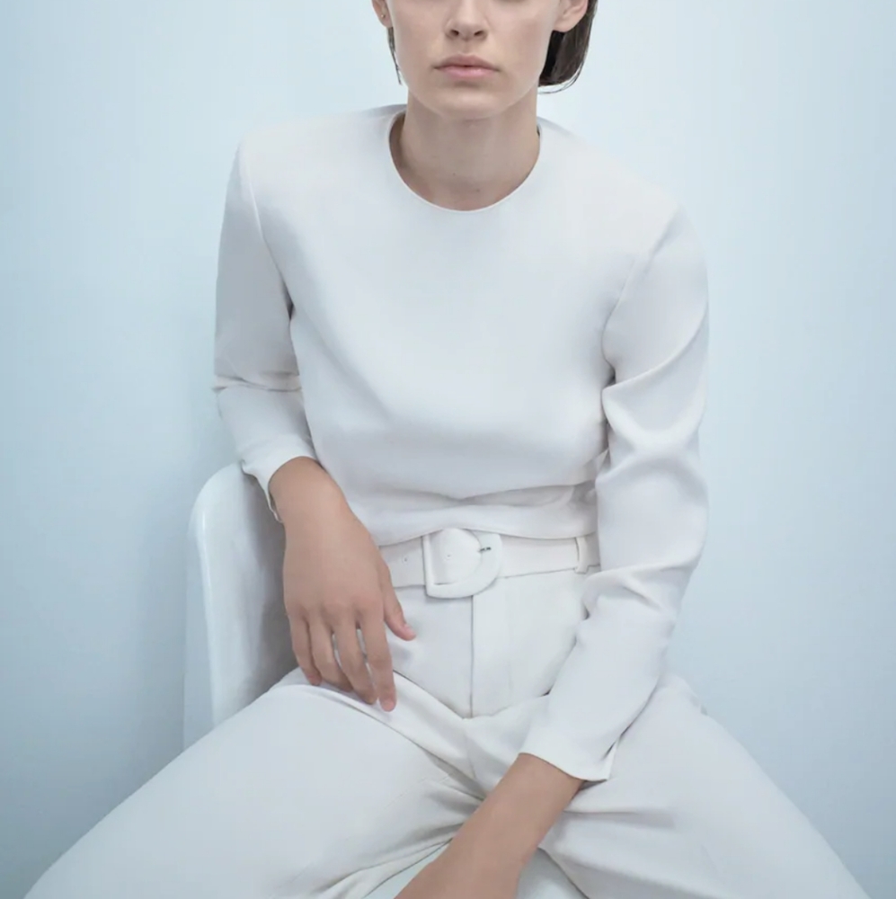 Zara CROP Top with Shoulder Pads - Picture 3 of 7